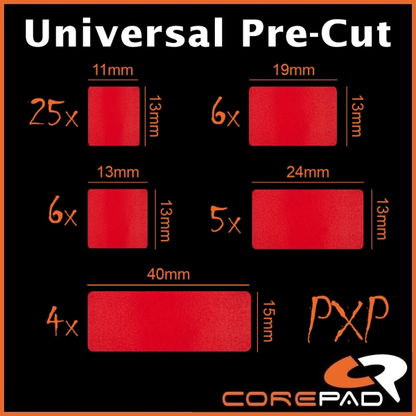 Corepad PXP Plain Pure Xtra Extra Performance Grips Mouse Grip Tape Pulsar Supergrip Universal Pre Cut Keyboard Mouse Mice
